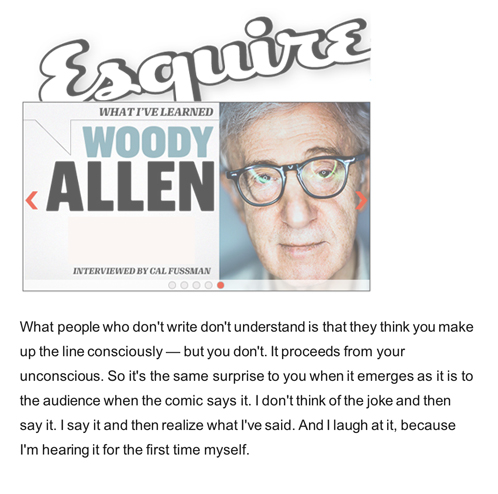 woody allen about unconscious writing