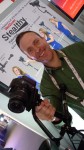 Thomas Smith from Varizoom holds the Stealthy camera support system