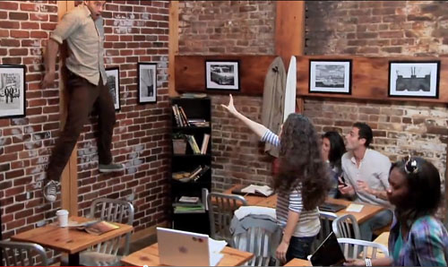 telekinetic special effect in NYC coffee shop -thefilmbook-
