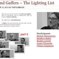 DPs and Gaffers - The Lighting List