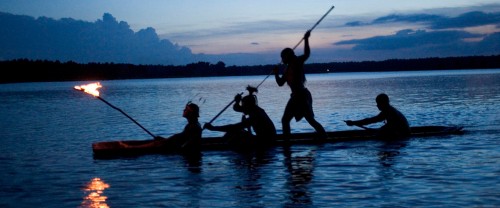 Canoe at dusk in The New World (frame grab) -- celebrating natural light